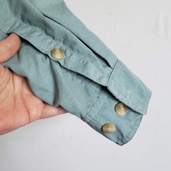 Unisex EXOFFICIO Shirt Vented Adventure Hiking Safari Cargo Sage blue - Picture 11 of 12